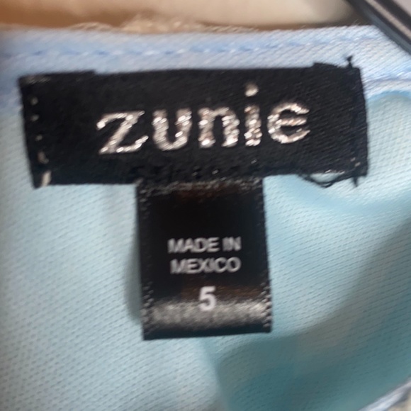 Zunie Easter Blue Lace Overlay Party Dress Size 5 - Picture 8 of 8